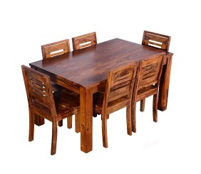 Sheesham Wood Wooden Dining Table with 6 Chairs | Home and Living Room