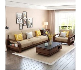 Sheesham Solid Wood 7 Seater Sofa Set with Centre Table for Living Room | Wooden Sofa Set for Living Room Furniture (3+2+1+1 with Table)