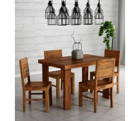 MAHIMART AND HANDICRAFTS 4 Seater Rosewood dining seat Solid Wood 4 Seater Dining Set  (Finish Color -Rustic Teak Finish, DIY(Do-It-Yourself))