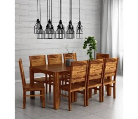 MAHIMART AND HANDICRAFTS Borneo Sheesham Wood 8 Seater Dining Set Solid Wood 8 Seater Dining Set  (Finish Color -Rustic Teak Finish, DIY(Do-It-Yourself))