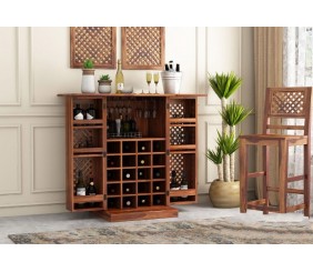 MAHIMART AND HANDICRAFTS Pavel Bar Cabinet