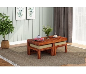 MAHIMART AND HANDICRAFTS  Farrow Center Table With Stools