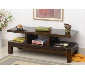 MAHIMART AND HANDICRAFTS Solid Wood TV Entertainment Unit  (Finish Color - Teak Finish, Pre-assembled)