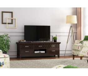 MAHIMART AND HANDICRAFTS Allan Sheesham Wood Tv Unit with Five Pull Out Drawers