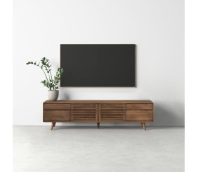 MAHIMART AND HANDICRAFTS Keira 78.5'' Rubberwood Solid Wood TV Stand