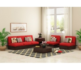 MAHIMART AND HANDICRAFTS Dwayne Low Floor Wooden Sofa Set