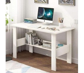 Mahimart & Handicrafts Laptop Study Table Office Home Workstation Modern Computer Desk Engineered Wood Engineered Study Table (Free Standing Finish Color - (ST-004/White / 90 x 50 x 72 cm) DIY (White)