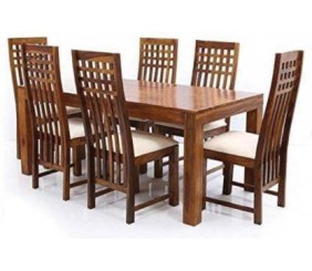 MAHIMART AND HANDICRAFTS Premium Dining Room Furniture Wooden Dining Table with 6 Chairs Solid Wood 6 Seater Dining Set  (Finish Color -Natural Finish, DIY(Do-It-Yourself))