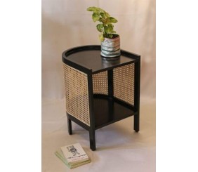 MAHIMART AND HANDICRAFTS Mod Cane Bedside Table  (Finish Color - Dark, Pre-assembled)