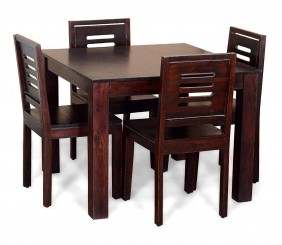 MAHIMART AND HANDICRAFTS World Square Dining Table with 4 Chairs