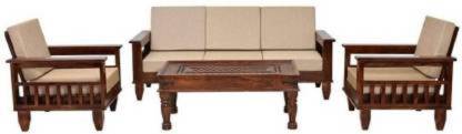 MAHIMART AND HANDICRAFTS Fabric 3 + 1 + 1 Brown Sofa Set  (Delivery condition - Knock Down)