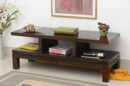 MAHIMART AND HANDICRAFTS Solid Wood TV Entertainment Unit  (Finish Color - Teak Finish, Pre-assembled)