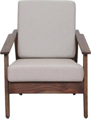 MAHIMART AND HANDICRAFTS Freedo Solid Wood 1 Seater Sofa In Provincial Teak Finish Fabric 1 Seater Sofa  (Finish Color - Provincial Teak, Pre-assembled)