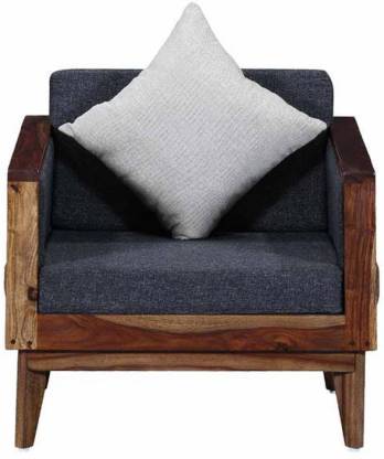 MAHIMART AND HANDICRAFTS Orting Solid Wood 1 Seater Sofa in Honey Oak Finish Fabric 1 Seater Sofa  (Finish Color - Provincial Teak, DIY(Do-It-Yourself))