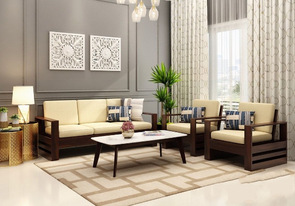 MAHIMART AND HANDICRAFTS Winster 5 Seater Wooden Sofa Set with Side Storage