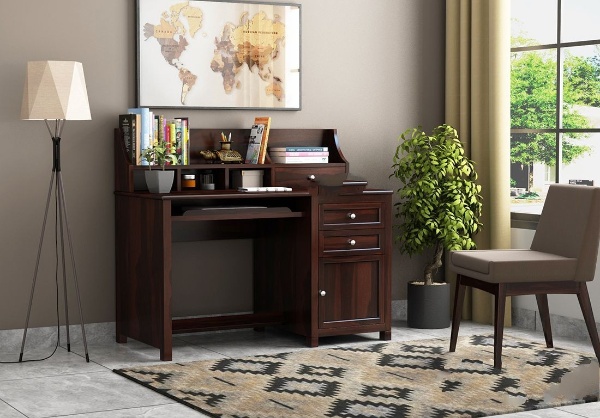 MAHIMART AND HANDICRAFTS Nettle Office Table Cum Shelf