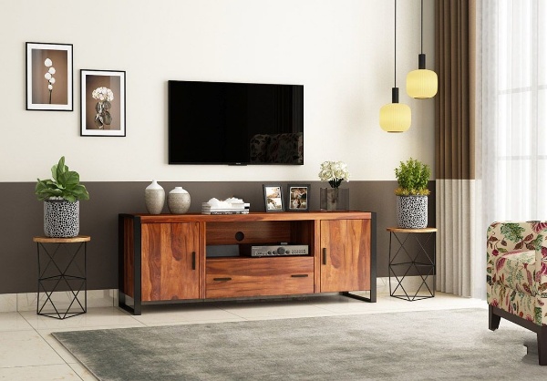 MAHIMART AND HANDICRAFTS Stalley Loft Tv Unit With Drawers