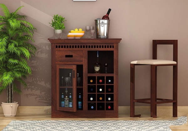 MAHIMART AND HANDICRAFTS Adolph Small Bar Cabinet