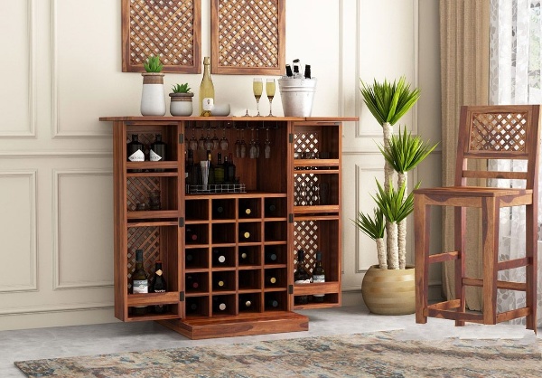 MAHIMART AND HANDICRAFTS Pavel Bar Cabinet