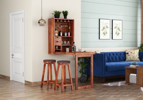 MAHIMART AND HANDICRAFTS Holger Wall Mounted Bar Cabinet