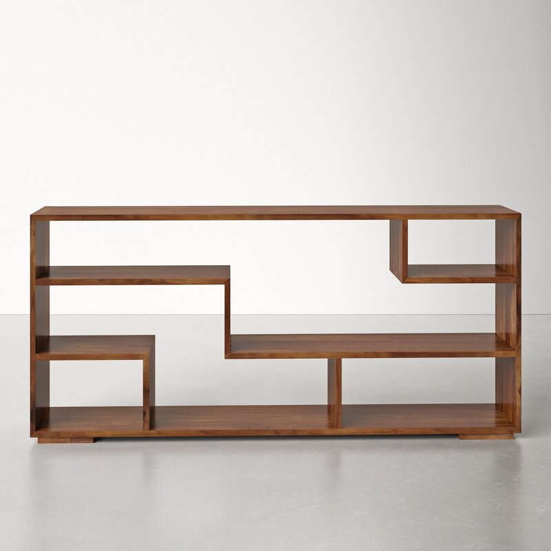 MAHIMART AND HANDICRAFTS Kaleb 56'' Solid Wood Geometric Bookcase