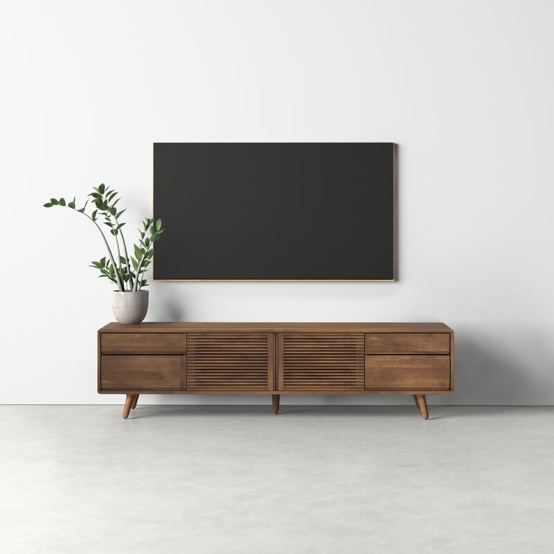 MAHIMART AND HANDICRAFTS Keira 78.5'' Rubberwood Solid Wood TV Stand