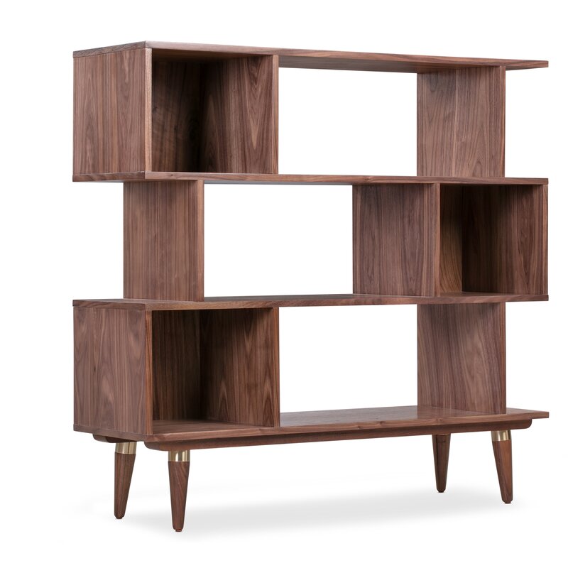 MAHIMART AND HANDICRAFTS Aikens 49.8'' Solid Wood Geometric Bookcase