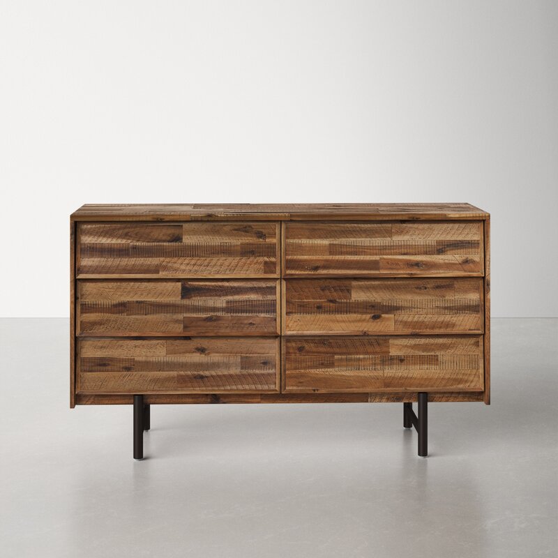 MAHIMART AND HANDICRAFTS Austin 6 Drawer Solid Wood Standard Dresser/Chest