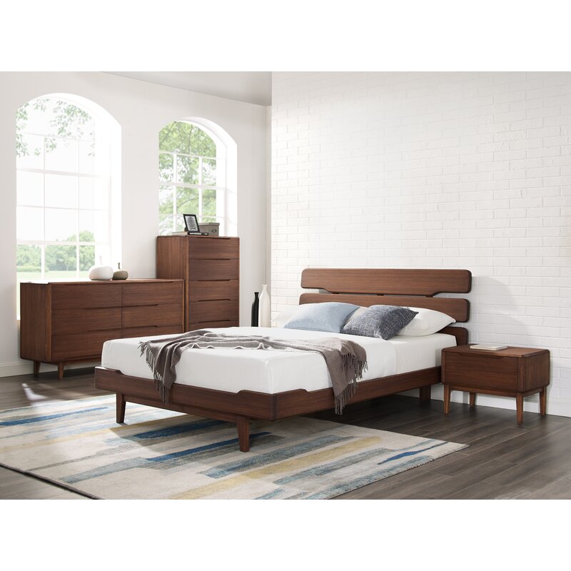 MAHIMART AND HANDICRAFTS Quinn Solid Wood 4 Piece Configurable Bedroom Set