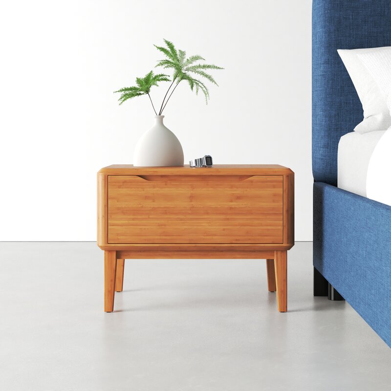 MAHIMART AND HANDICRAFTS Quinn 1 - Drawer Solid Wood Nightstand