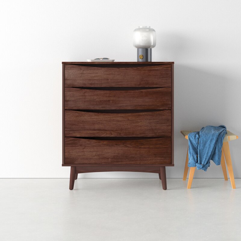 MAHIMART AND HANDICRAFTS Avalon 4 Drawer Solid Wood Standard Dresser/Chest