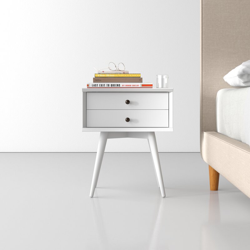MAHIMART AND HANDICRAFTS Grady 2 - Drawer Solid Wood Nightstand