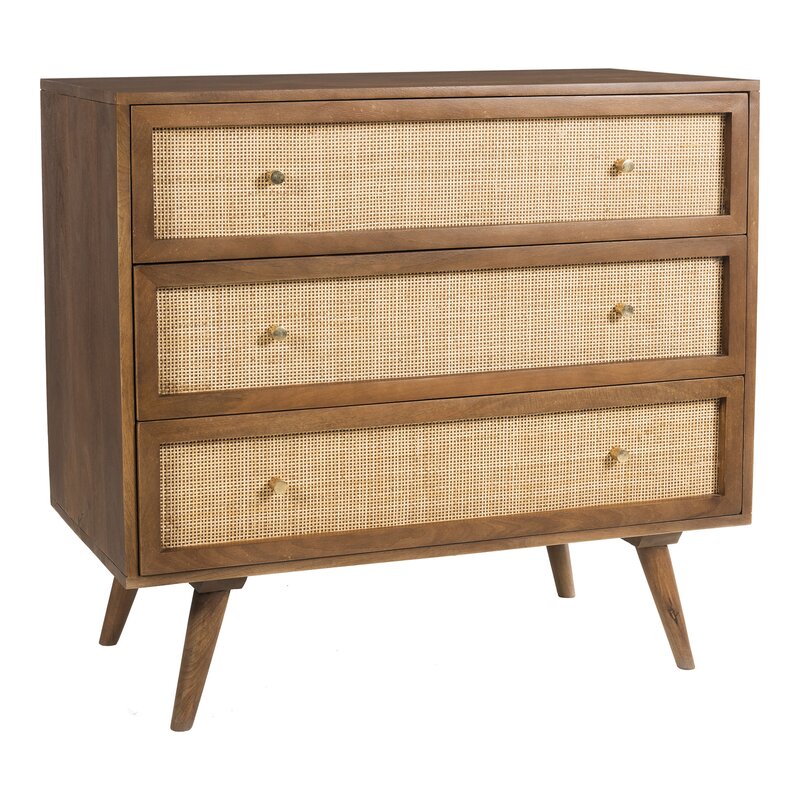 MAHIMART AND HANDICRAFTS Nico 3 Drawer Solid Wood Standard Dresser/Chest