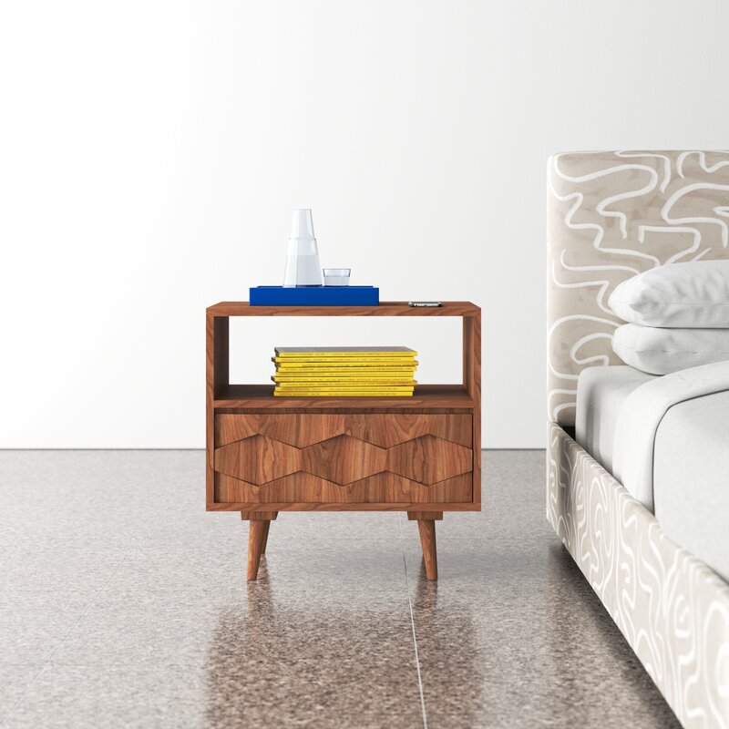 MAHIMART AND HANDICRAFTS Traverse 1 - Drawer Solid Wood Nightstand