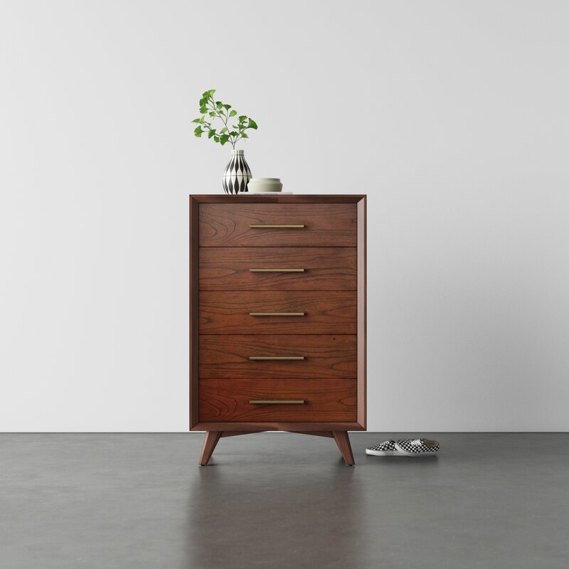 MAHIMART AND HANDICRAFTS Capricorn 5 Drawer Standard Dresser/Chest