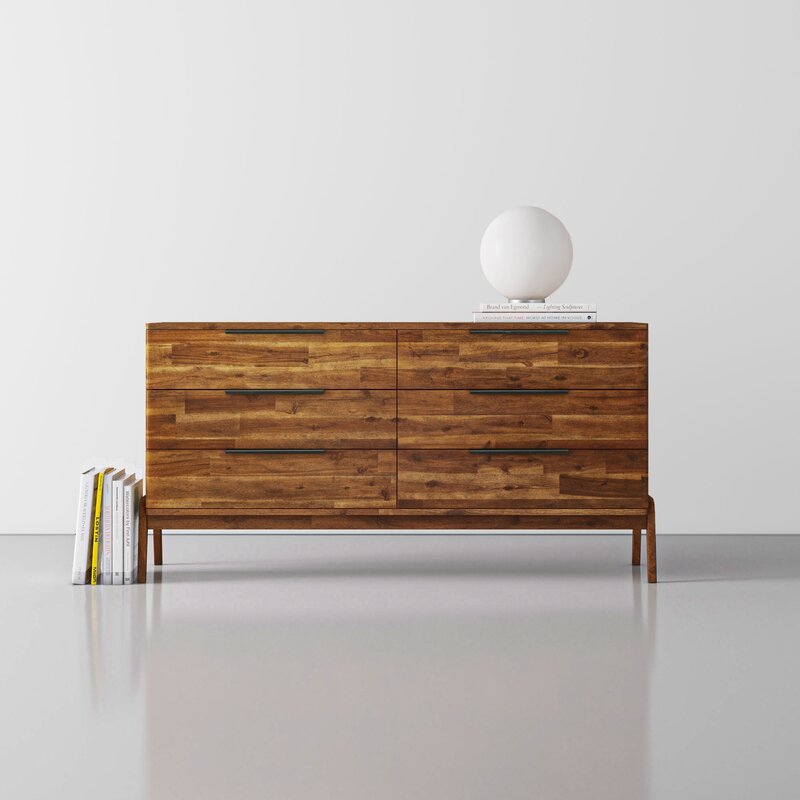 MAHIMART AND HANDICRAFTS Aviator 6 Drawer Double Dresser