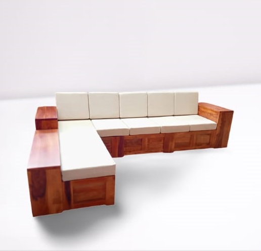 Mahimart And Handicrafts Mahimart And Handicrafts Sheesham Wood Sofa Set For Living Room | Wooden Sofa Set - L Shape 7 Seater Sofa | Corner Sofa With Center Table - Available In Dark Honey Finish( Brown)