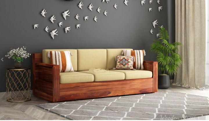 3  seater Wooden Sofa Set for Living Room and Office