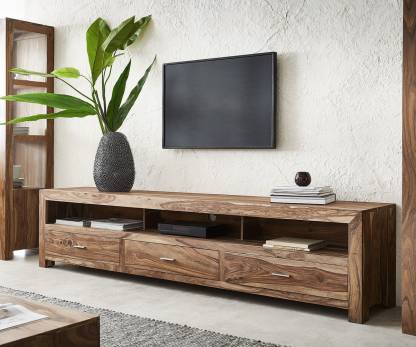 MAHIMART AND HANDICRAFTS Modern Sheesham TV Unit Solid Wood TV Entertainment Unit  (Finish Color - Brown, Pre-assembled)