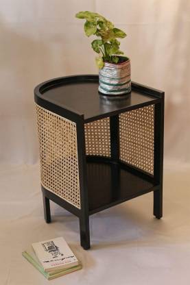 MAHIMART AND HANDICRAFTS Mod Cane Bedside Table  (Finish Color - Dark, Pre-assembled)