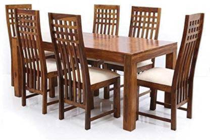 MAHIMART AND HANDICRAFTS Premium Dining Room Furniture Wooden Dining Table with 6 Chairs Solid Wood 6 Seater Dining Set  (Finish Color -Natural Finish, DIY(Do-It-Yourself))