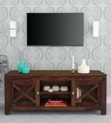 MAHIMART AND HANDICRAFTS solid wood tv entertainment unit finish color Provincial Teak Solid Wood TV Entertainment Unit  (Finish Color - Provincial Teak, DIY(Do-It-Yourself))