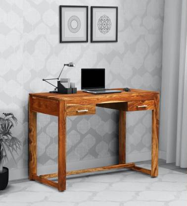 MAHIMART AND HANDICRAFTS SOLID WOOD STUDAY TABLE COLOR Rustic Teak Solid Wood Study Table  (Free Standing, Finish Color - Rustic Teak, DIY(Do-It-Yourself))