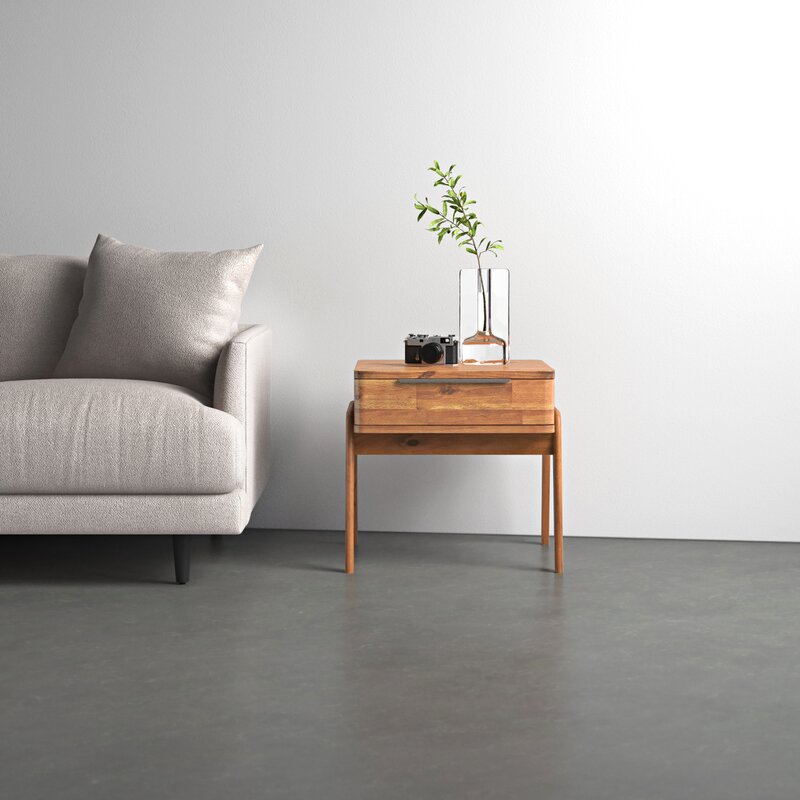 MAHIMART AND HANDICRAFTS Bradley Solid Wood End Table