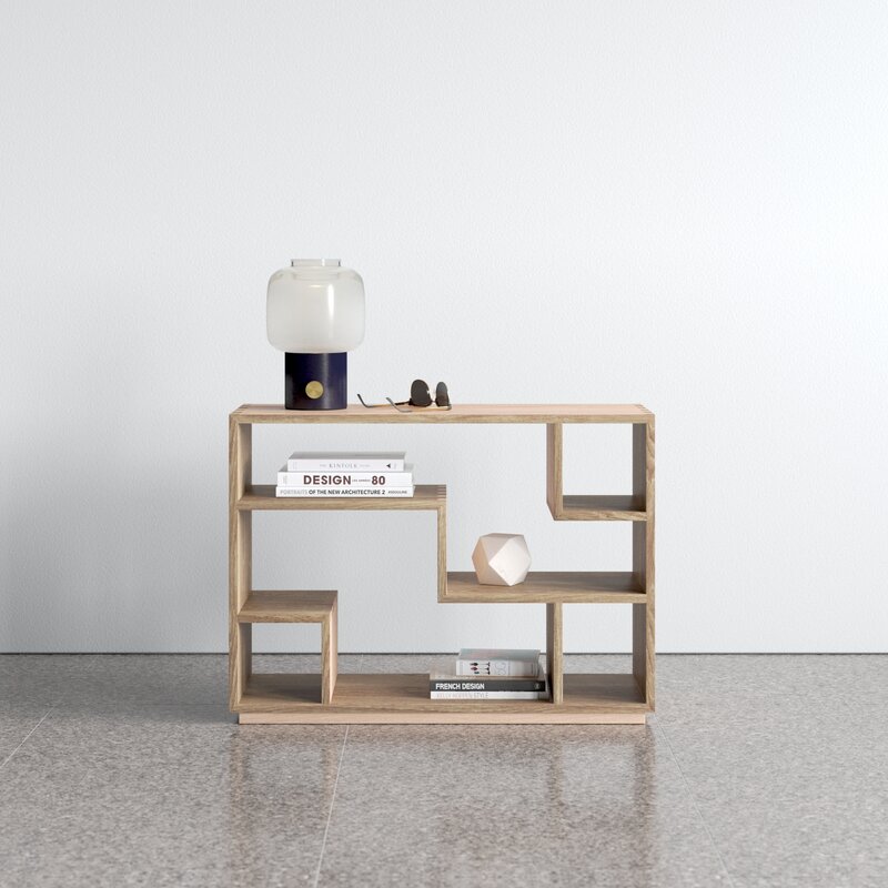 MAHIMART AND HANDICRAFTS Market 33'' Solid Wood Geometric Bookcase