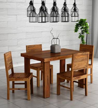 MAHIMART AND HANDICRAFTS 4 Seater Rosewood dining seat Solid Wood 4 Seater Dining Set  (Finish Color -Rustic Teak Finish, DIY(Do-It-Yourself))
